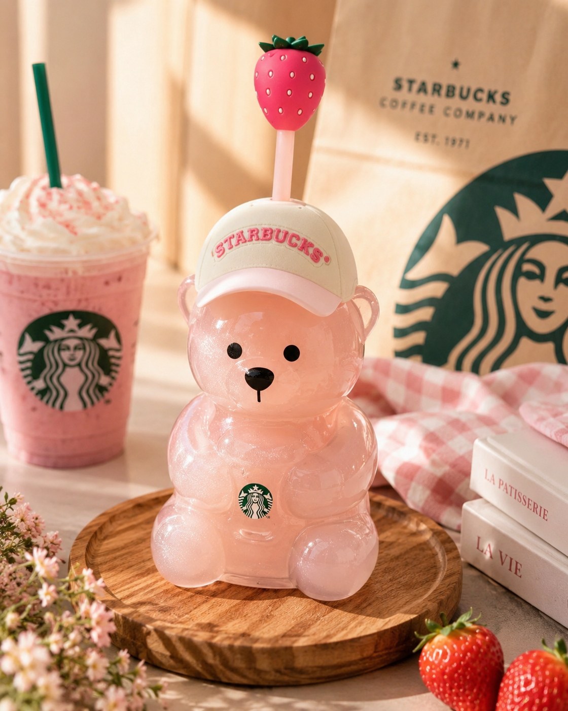 Bearista cup styled with iced drinks