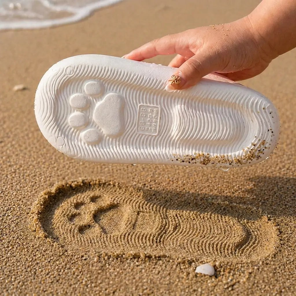 Paw print in the sand