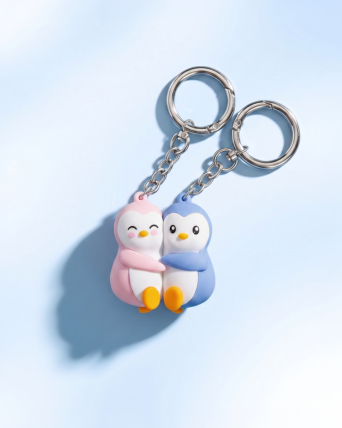 Penguin pair keychains