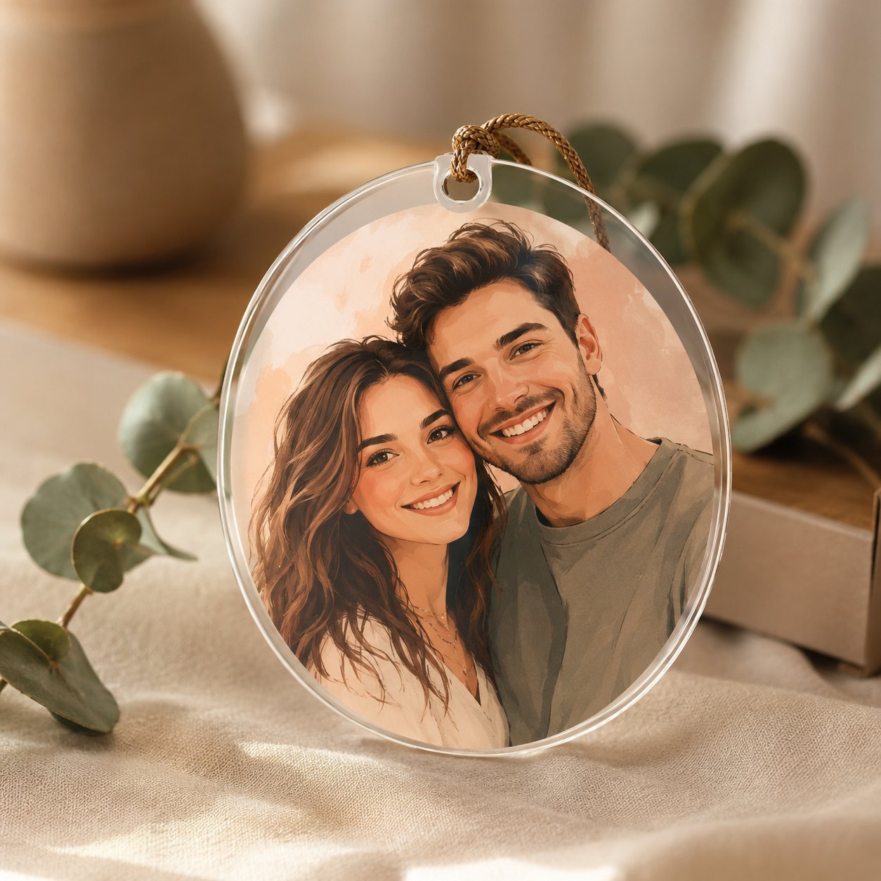 Faceless portrait ornament