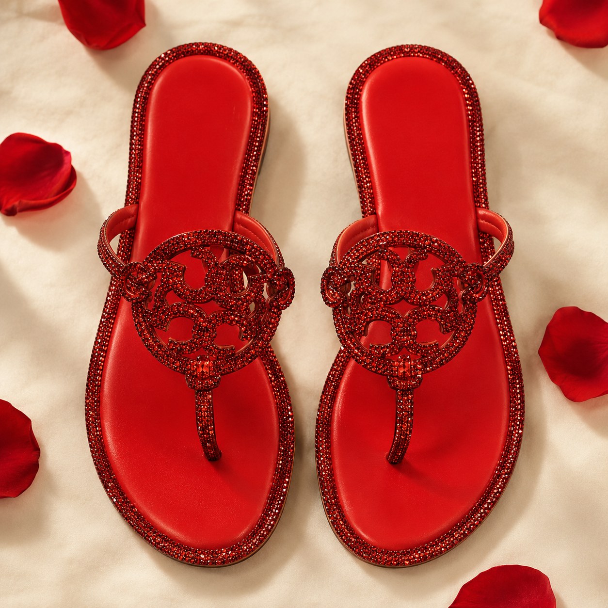 Pair of crystal sandals