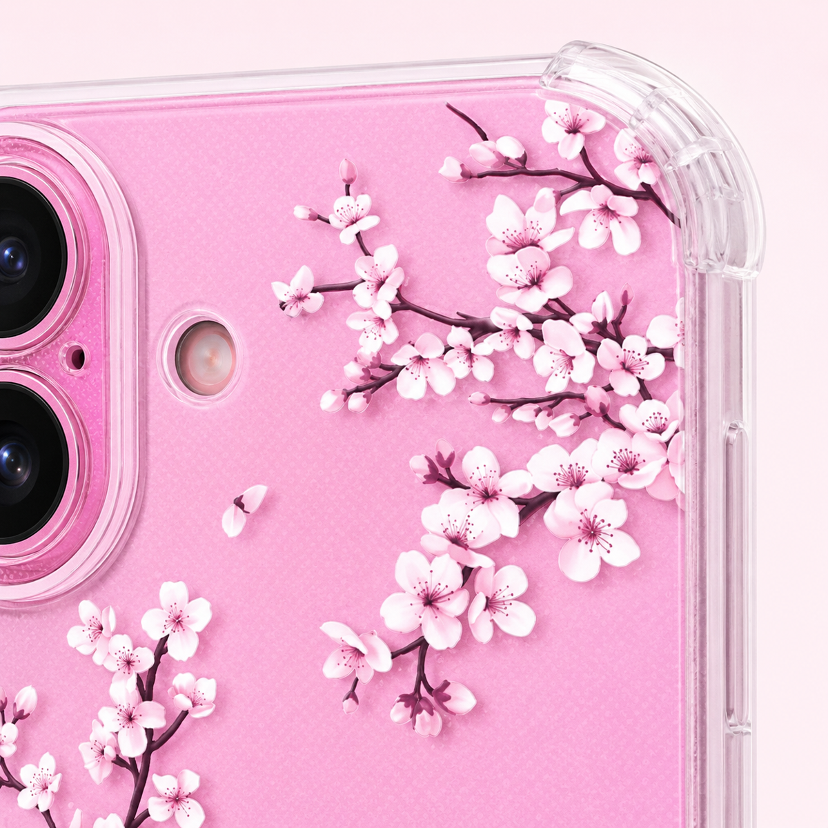 Close-up of the peach blossom floral print